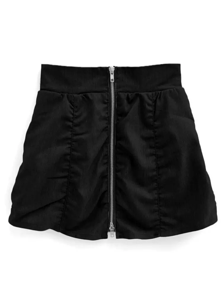 Primavera Verão 2025 Saia  de Cintura Alta em Linha A Fena Casual Sexy com Alças Saia de Fibra de Poliéster Estilo de...