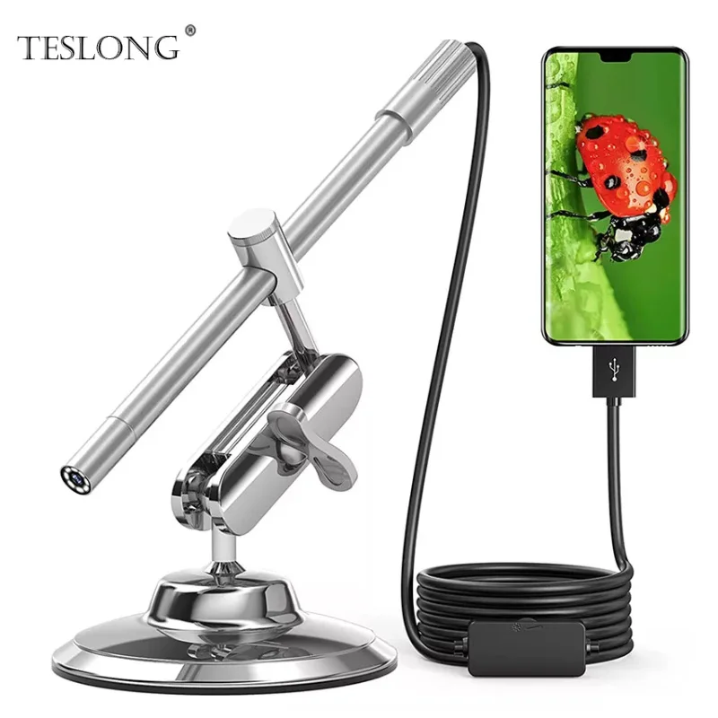 USB Digital Microscope, Teslong 10X to 200X Magnification Camera with Stand, Portable Handheld Electronic Coin Magnifier