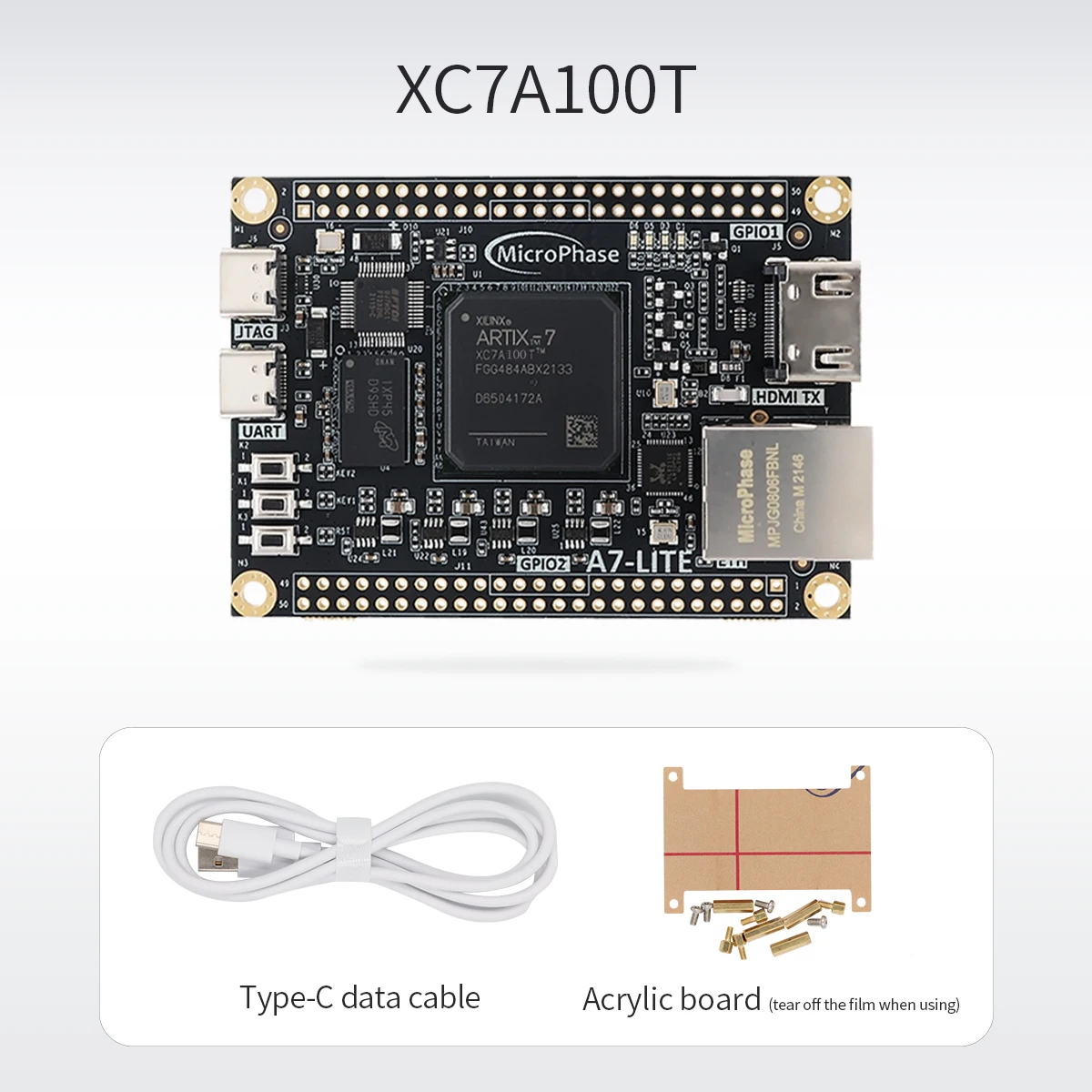 MicroPhase A7-Lite Xilinx Artix-7 FPGA Carte de démonstration XC7A35T XC7A100T AC7A200T FPGA Kit de carte de développement Core Borad