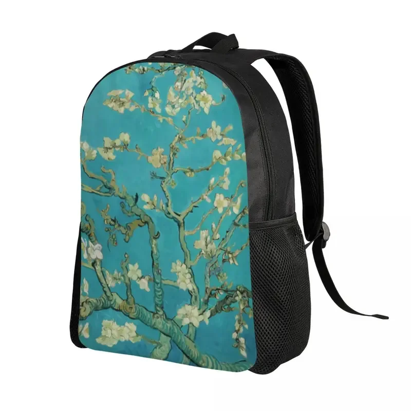 Customized Almond Blossoms Vincent Van Gogh Backpacks Water Resistant School College Art Flowers Painting Bag Printing Bookbag