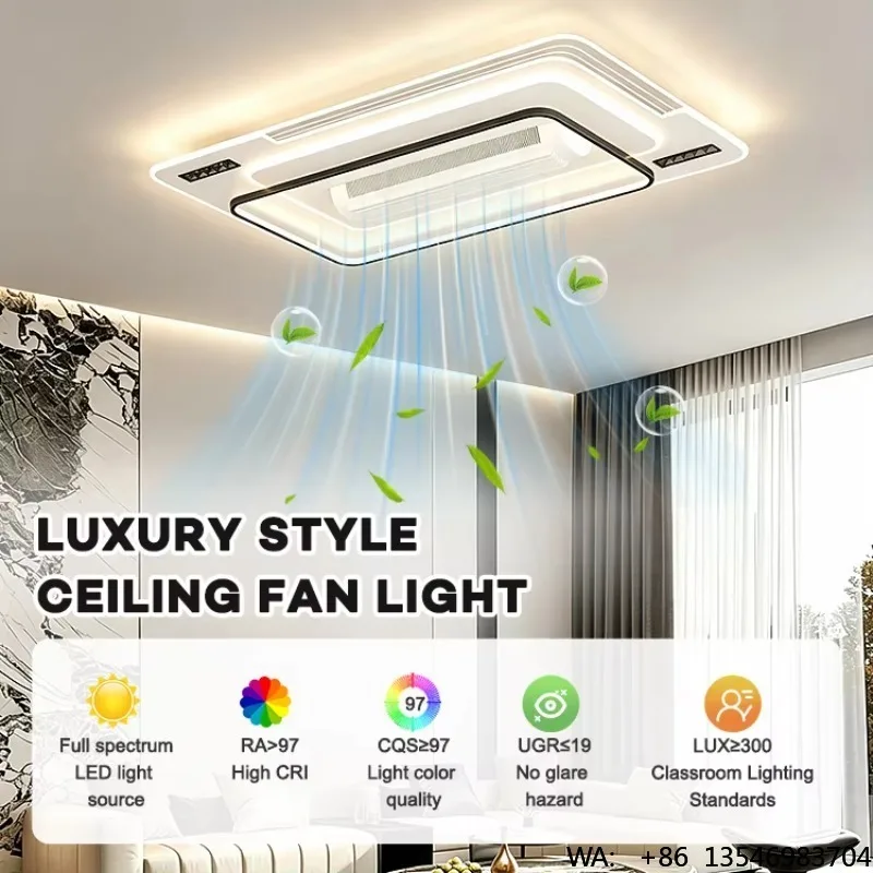 New Arrival Iron Acrylic Black/White 120W  Surface Mounted Decorative Luxury Ceiling Fans with Lights