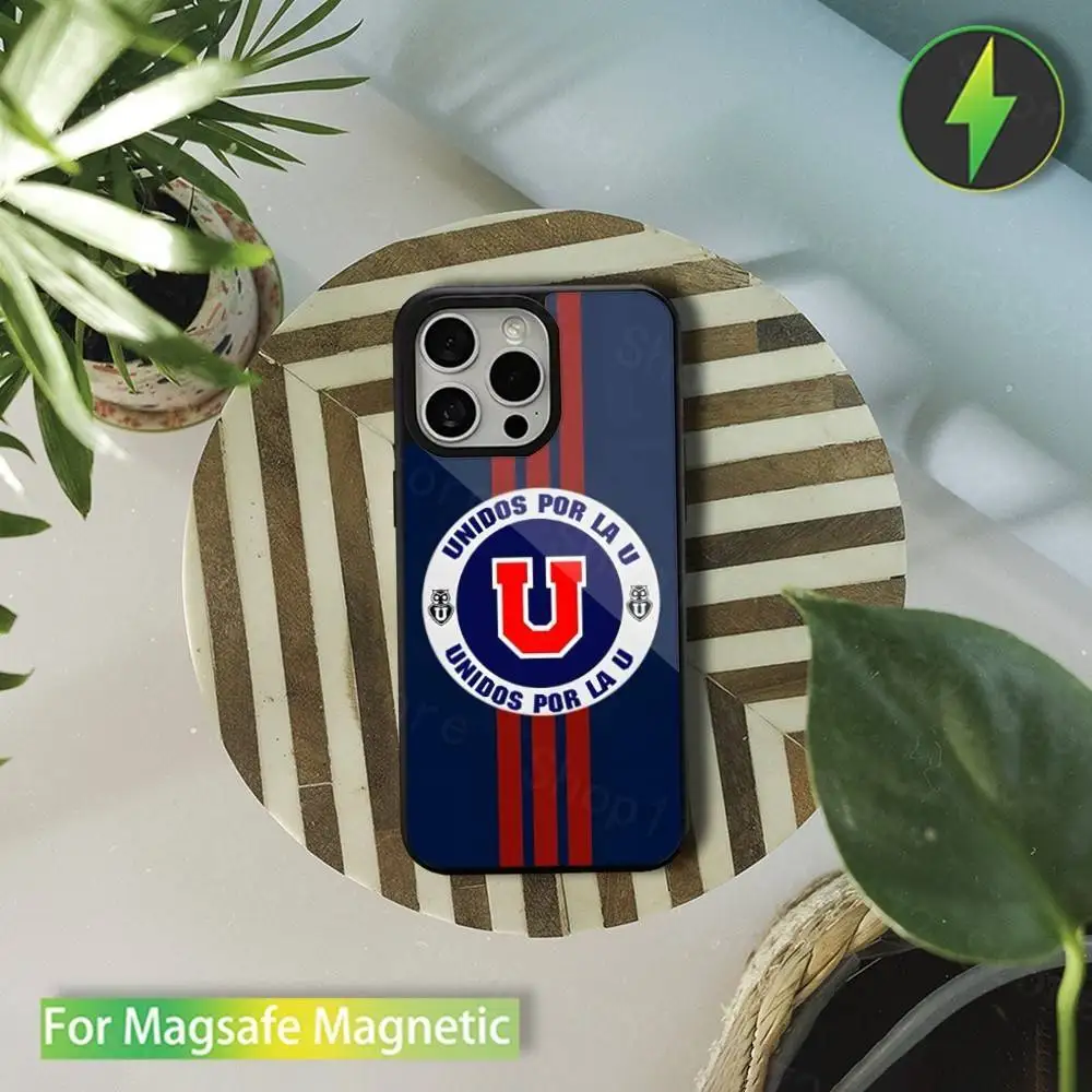 Capa de telefone com logotipo c-chile u-university para iphone 16,15,14,13,12,11, pro, max, plus, mini, magsafe, capa de carregamento magnético sem fio