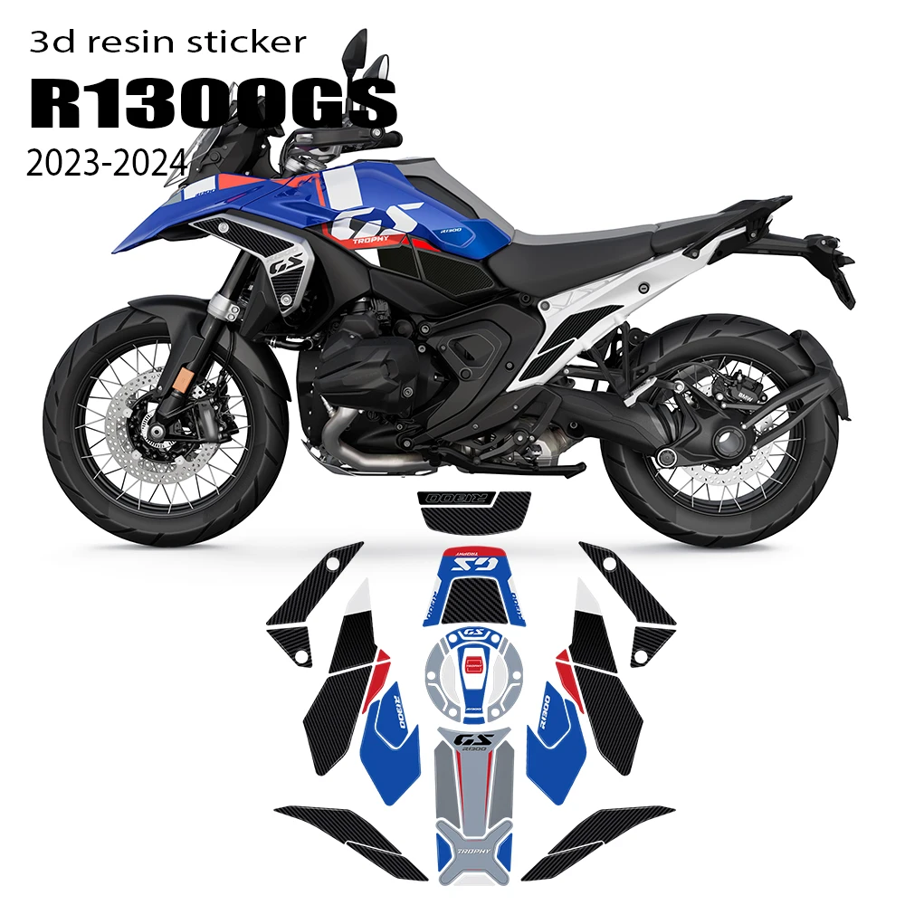 Motorcycle Accessories Tank Pad 3D Epoxy Resin Sticker Protection Kit For R1300GS R 1300 GS Trophy 2023-2024