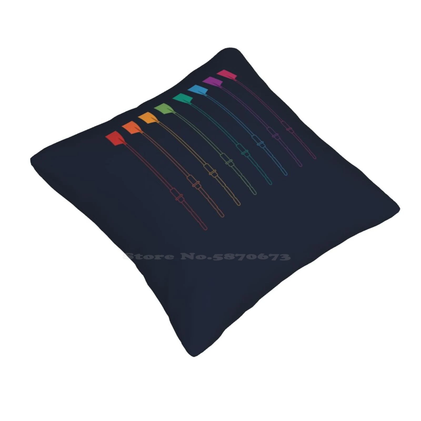 Rowing Pride Throw Cushion Pillow Cover Rower Varsity Rowing Collegiate Rowing Sculling Crewing Oars Eight Rainbow Pride Lgbt