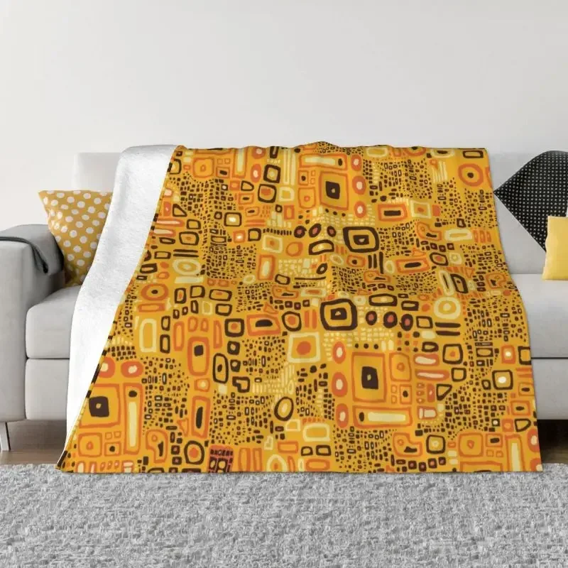

3d Printed Blanket Lady with Fan By Gustav Klimt Blankets Warm Flannel Throw Blanket for Home Bedroom Sofa Symbolism Art