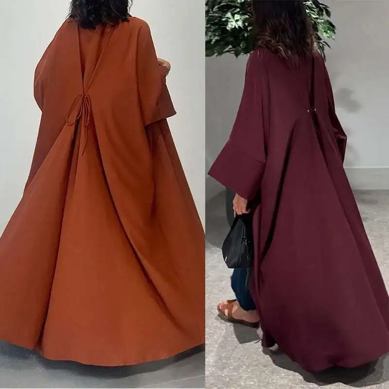 

Mq174 Muslim Arab Lady Abaya Cardigan Robe Outer Robe 2025 Women's Clothing Robe Abaya Ramadan Dubai Luxury Islam Elegant