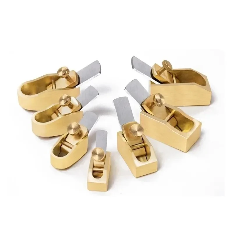 DIY Tool Mini Brass Planer Flat/convex Bottom Hand Plane Carpentry Fine Trimming Small Wood Planer Woodworking Handicraft Making