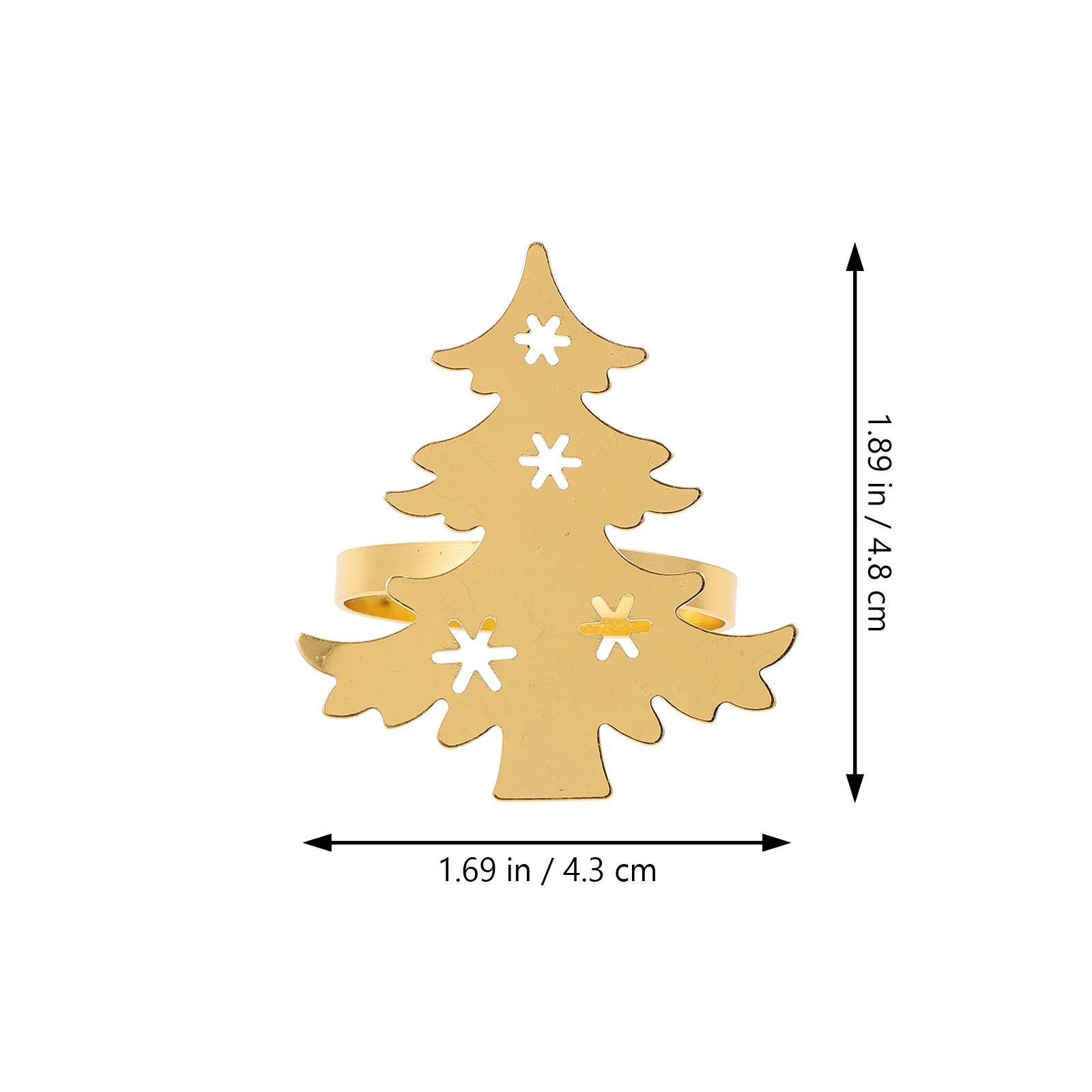 

4Pcs Christmas Tree Iron Napkin Rings Hollow Pattern Xmas Party Table Decorations Dining Holders Christmas Napkin Holders
