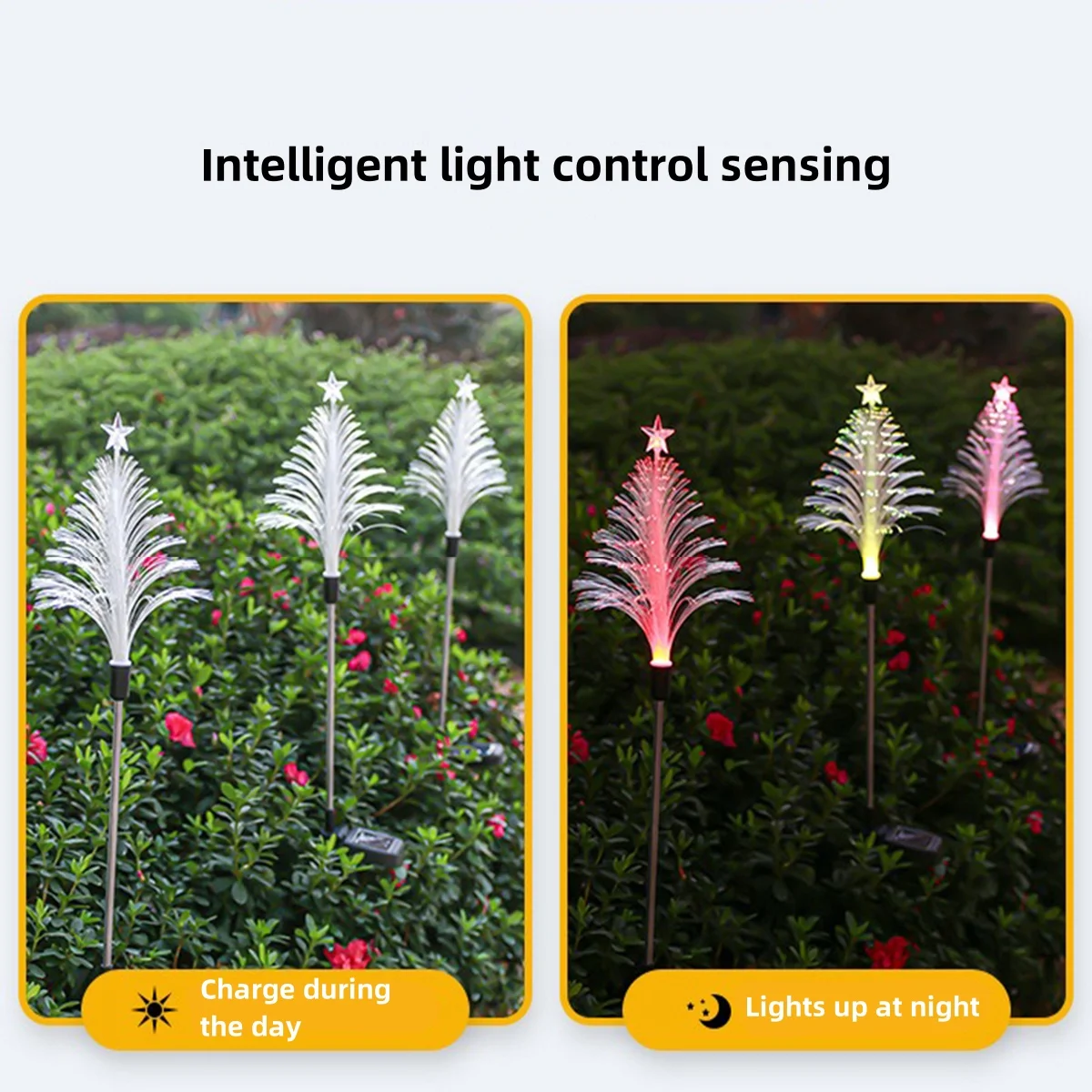 Outdoor LED Solar Lights Garden Waterproof Solar Powered Fiber Optic Light Courtyard Lawn Landscape Path Christmas Decor Lamp