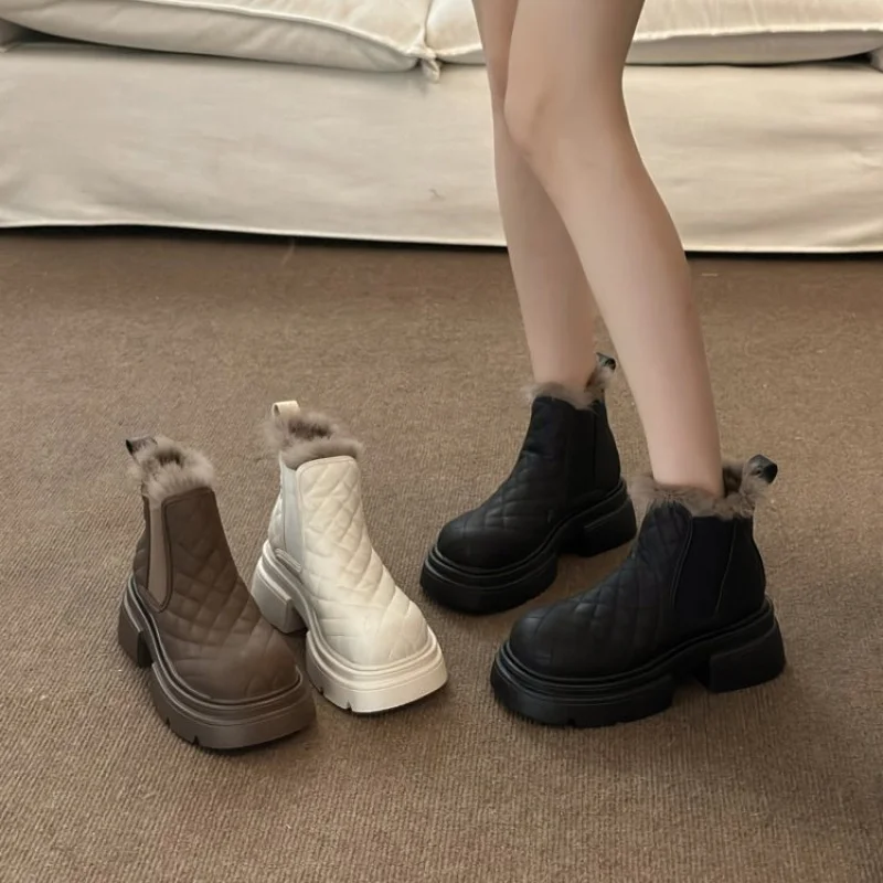 

Winter Womens Snow Boots Fashion Designer Platform Cotton Boots Outdoor Non-slip Comfortable Warm Women's Shoes Botas Para Mujer