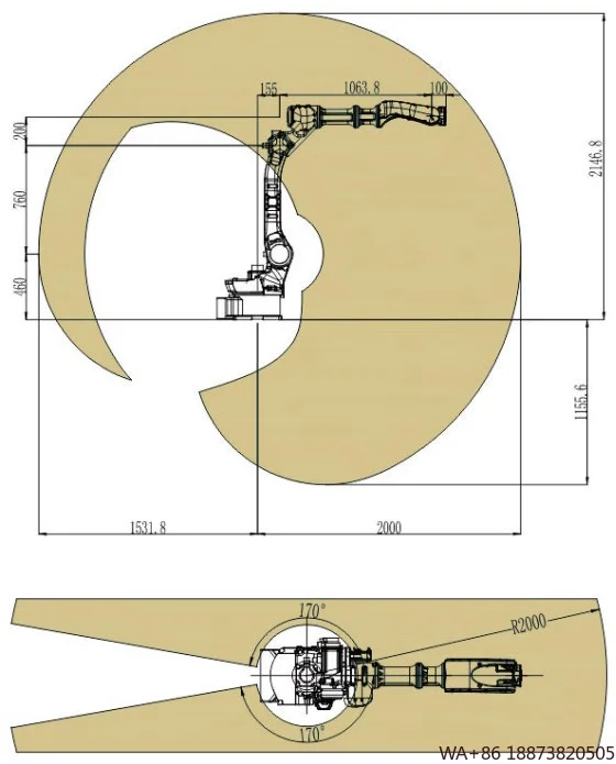 ذراع روبوت صناعي مصنع صيني ذراع روبوت صناعي 3 كجم 5 كجم 10 كجم لأتمتة MR06-2000 #4