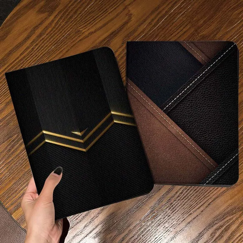 

Black Gold Edge Pattern For iPad Pro Air Mini 2 3 4 5 6 7 6th 7th 10th 11th 10.2 9.7 10.5 11 Foldable Tablet Case Gift