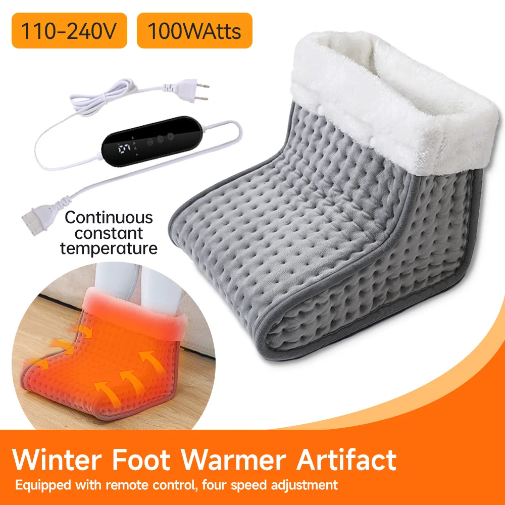 

Electric Foot Heating Pad Washable Feet Warmer Heater Soft Plush Thermal Blanket Foot Warming Mat for Home Office Bedroom