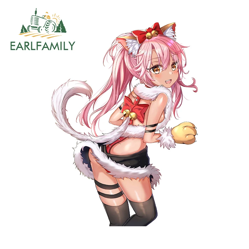 

EARLFAMILY 13 см x 8,8 см для кошачьих ушей, милые лоли, автомобильная наклейка, солнцезащитный крем, оригинальная окклюзия, виниловая наклейка с царапинами, холодильник