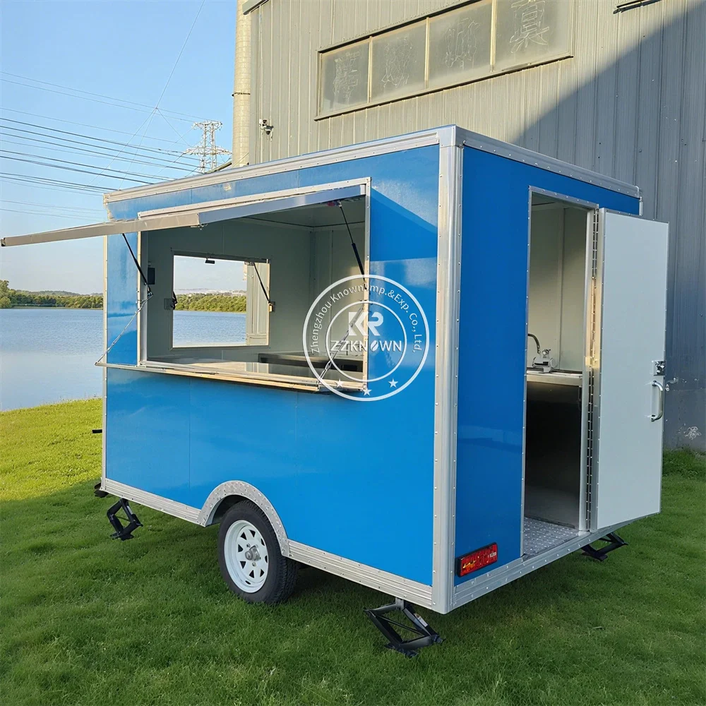 

Street Mobile Food Trailer Fully Equipped Concession Taco Pizza Burger Hot Dog Bbq Food Truck Trailer With Full Kitchen