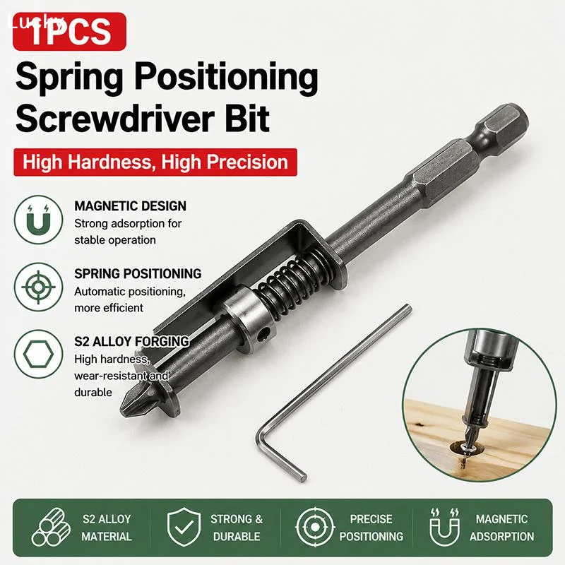 Carbon Steel Hinge Drill Bit With Positioning Spring Hex Wrench For Woodworking Cabinet Door InstallationLivable Decoration