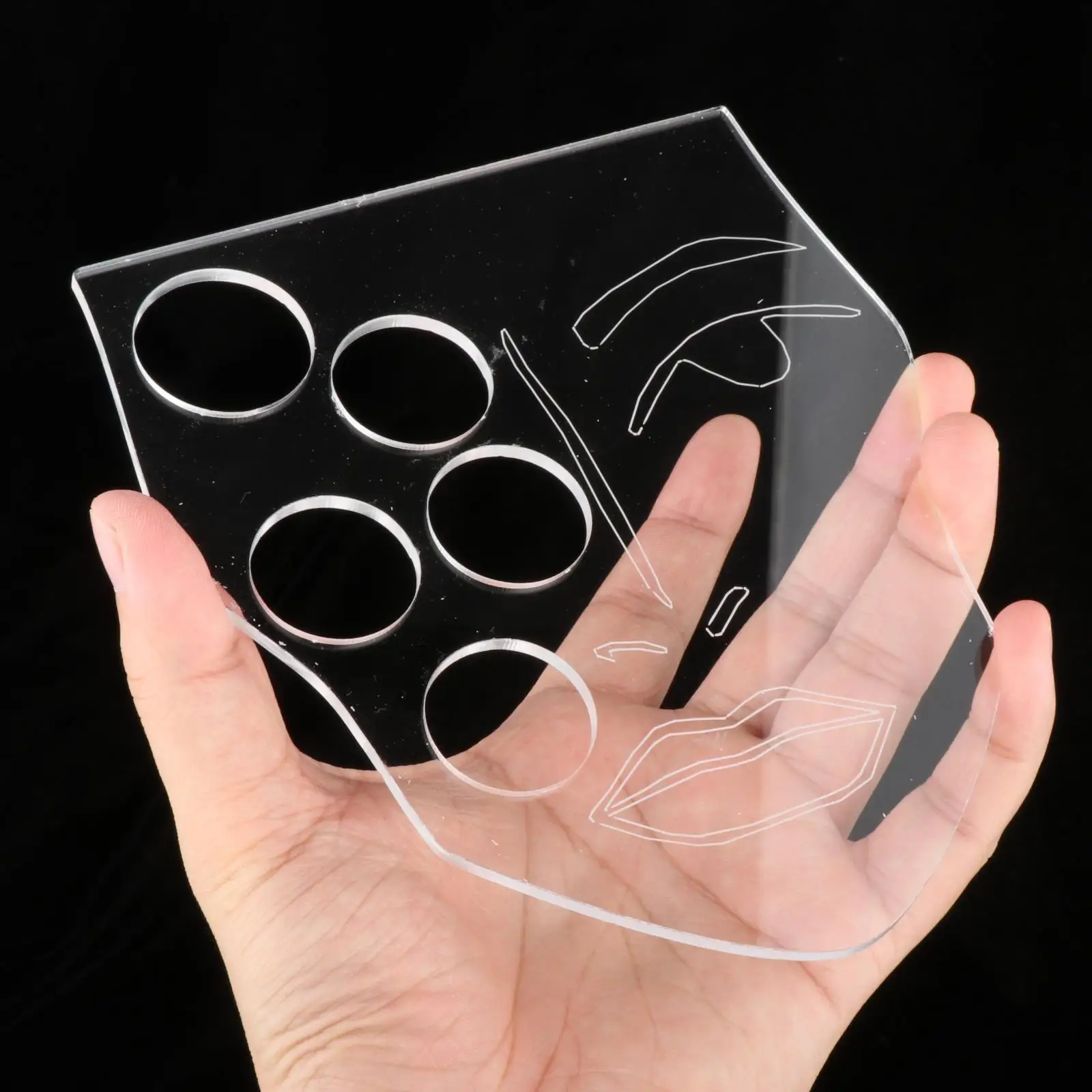 2xTransparant Make-uppalet Make-up Artist Tool voor Pigment Lipgloss Nail Art