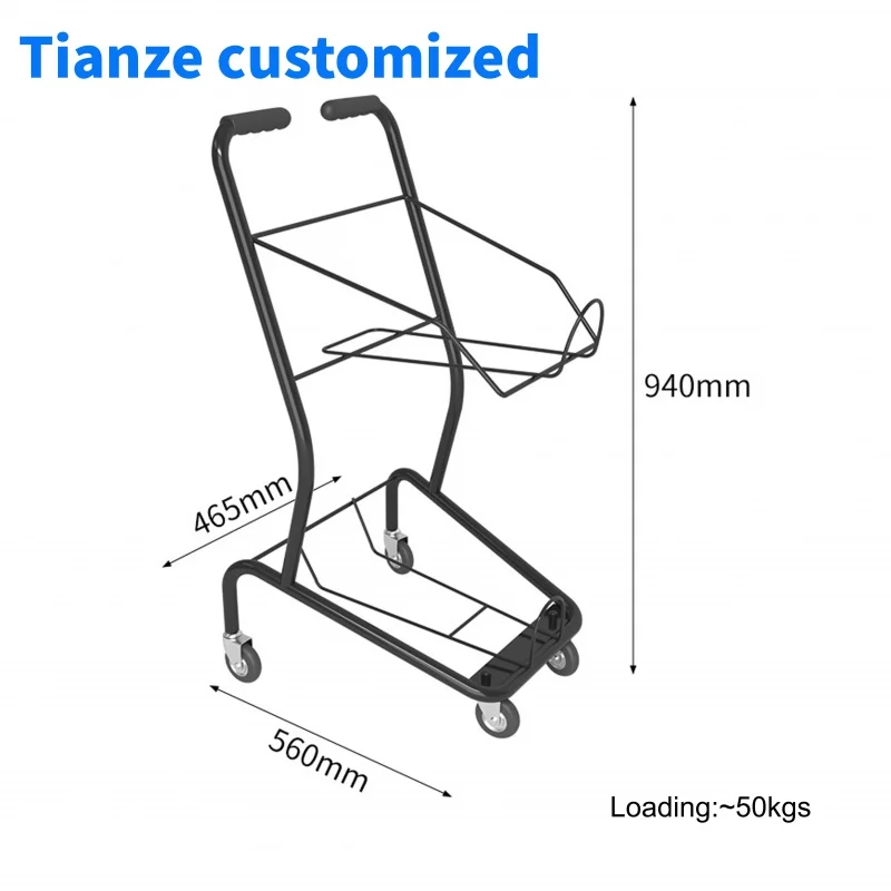 

(Customized) 2 Tier Foldable Shopping Basket Trolleys Cart older