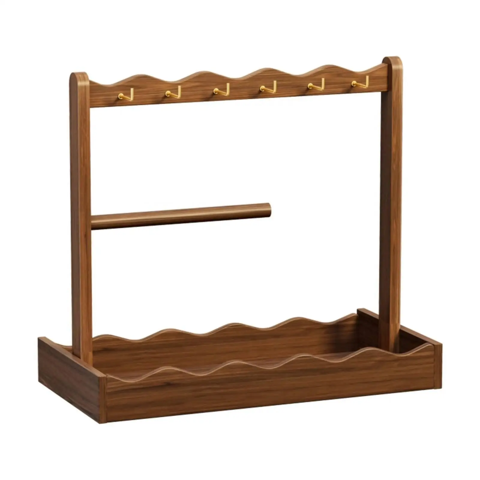 Decorative Design Entryway Organizer Tray, Wooden Key Holder