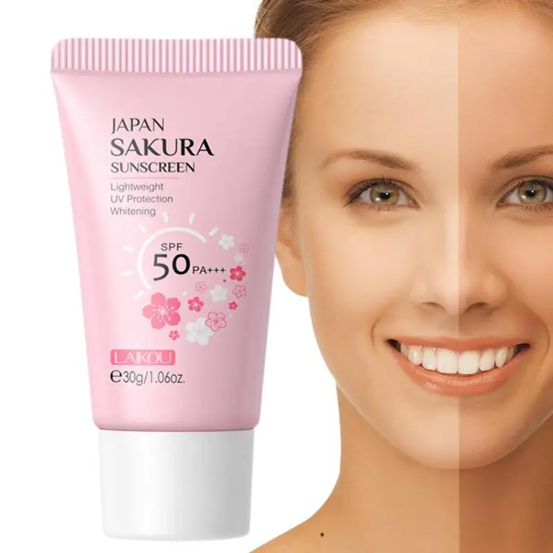 Nuova crema sbiancante Sakura protezione solare coreana protezione solare facciale Spf50 crema lozione isolante crema idratante sbiancante