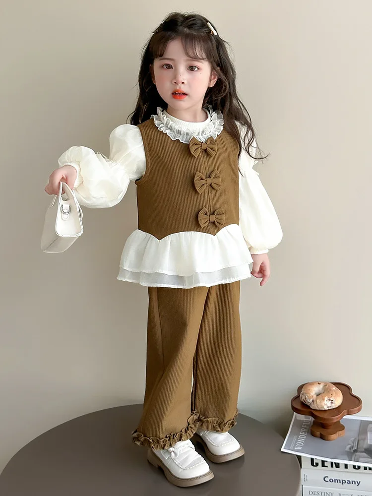 

Girls Suit2025Spring and Autumn New Fashionable Casual Three-Piece Set for Girls Sweet Children's Clothing Trend