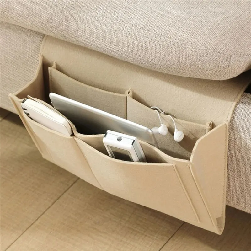 Baby Bed Bag Felt Bedside Storage Organizer Sofa TV Remote Control Hanging Couch Storage Organizer Bed Holder Pockets