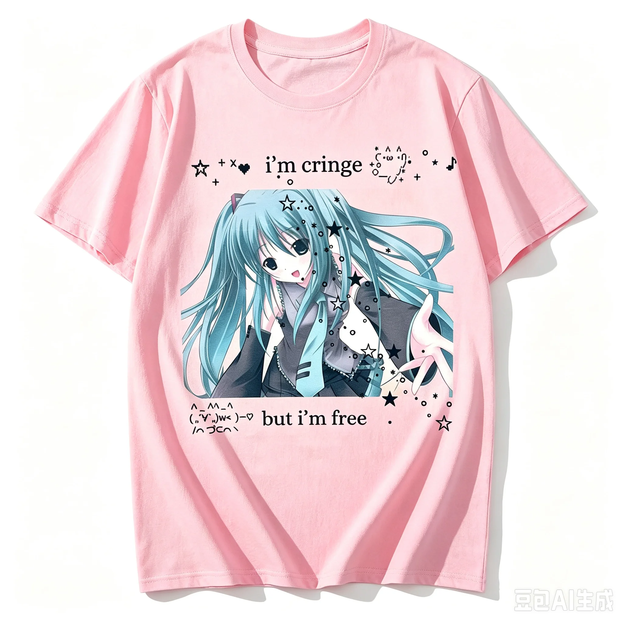 Modisches Y2K-T-Shirt mit japanischem Anime-Muster, niedliches, lässiges Hip-Hop-Harajuku-Oberteil, Star-Girl-Streetwear für Erwachsene und Kinder – Detail 1