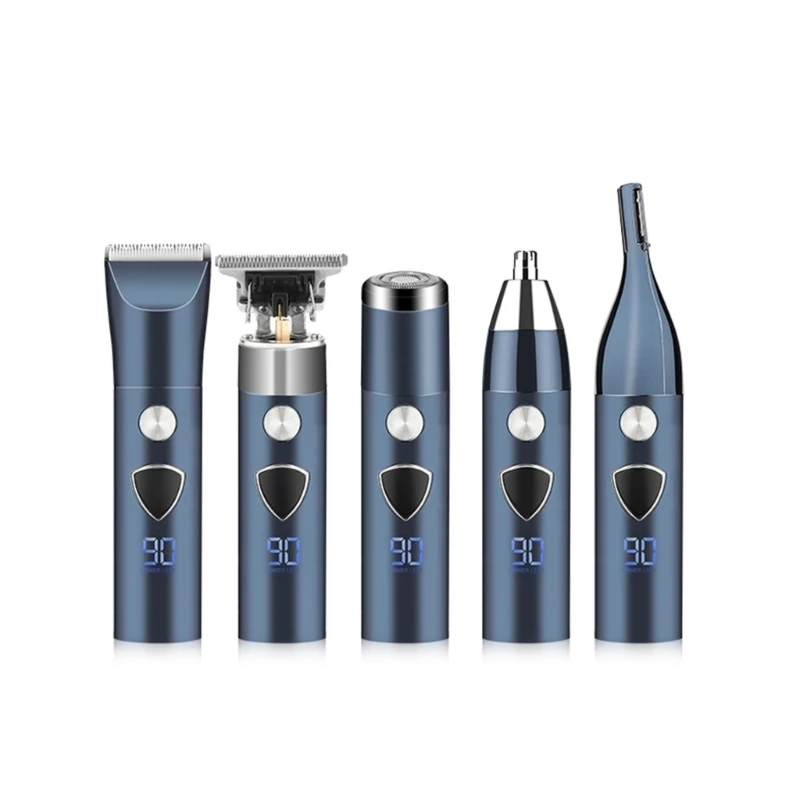 남성용 수염 트리머 5 in 1 헤어 트리머 방수 전기 코 헤어 트리머