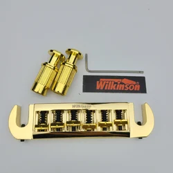 Wilkinson Golden Adjustable Wraparound Tailpiece Bridge For Lespaul LP Electric Guitar Gold WOGT3