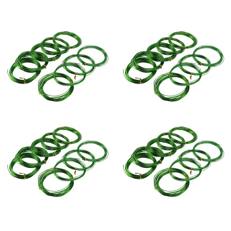 

N96R, 36 рулонов проволоки для бонсай, тренировочная проволока для бонсай из анодированного алюминия, 3 размера (1,0 мм, 1,5 мм, 2,0 мм), всего 147 футов (зеленая)