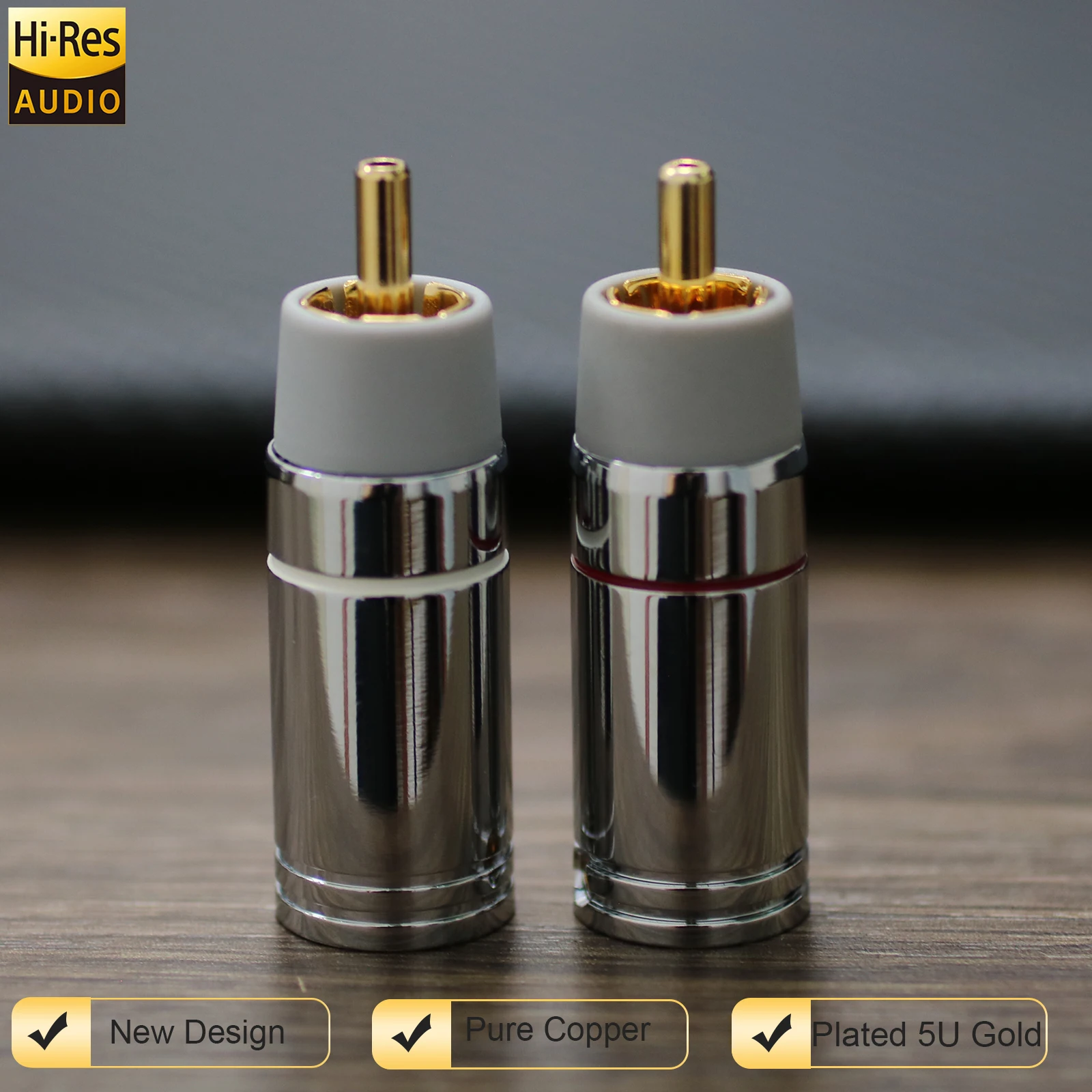 4 Uds Chapado en cobre puro 5U oro RCA Hifi XSSH sonido duradero y claro sistemas Hi-Fi de cine en casa conector de Audio para coche conector Jack