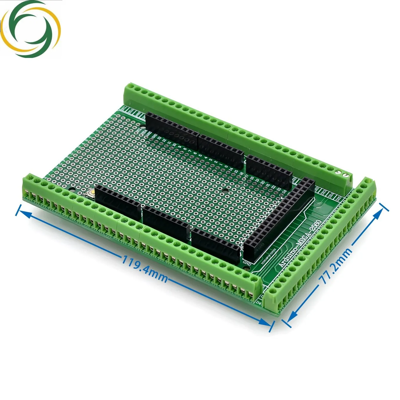 Compatibile con MEGA2560 Kit scheda di schermatura per morsettiera a vite prototipo PCB a doppio lato per Arduino Mega 2560 / Mega2560 R3