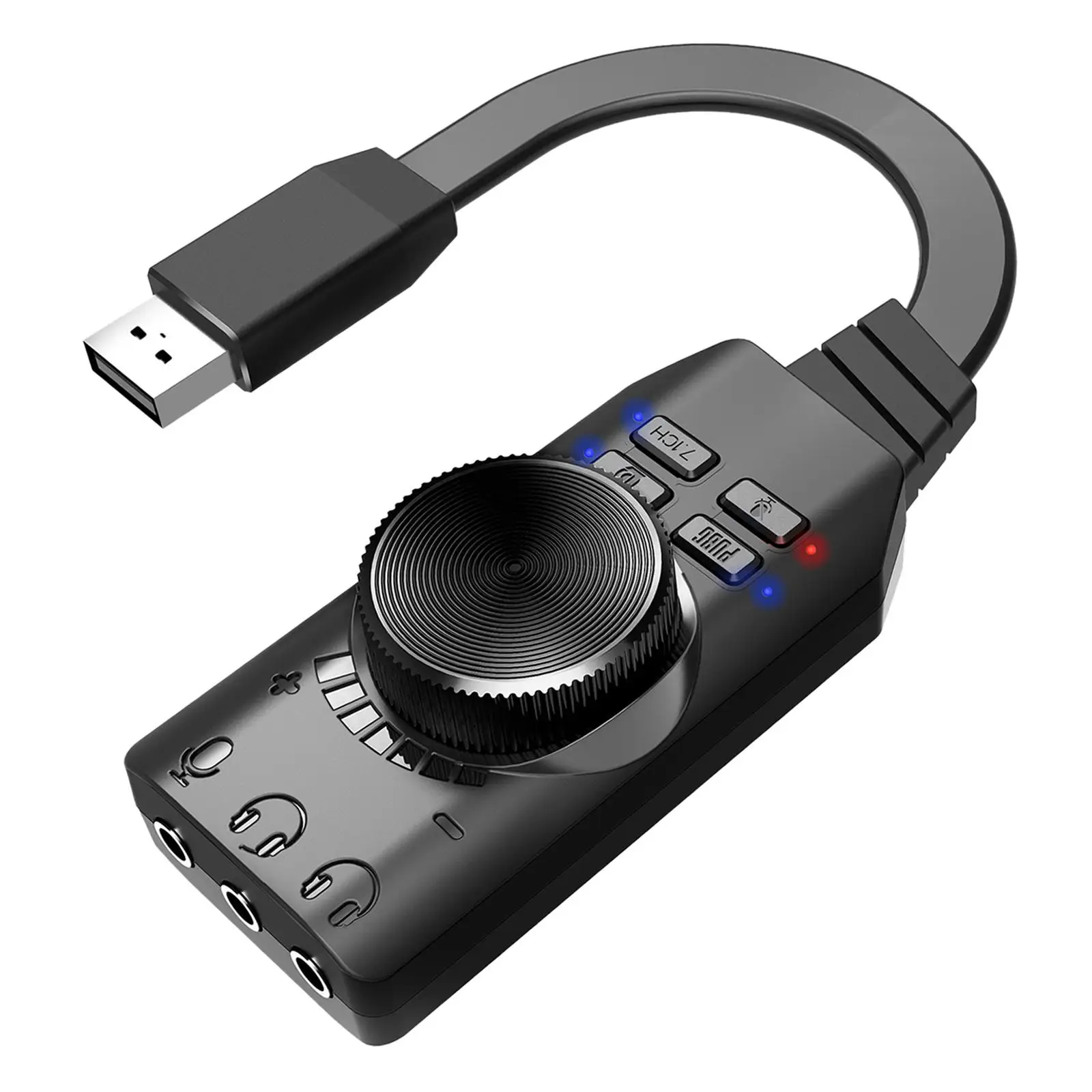USB to 3.5mm Audio Adapter, External Sound Card with Headphone Compatible with Windows, Mac, , Linux, PS4, Plug
