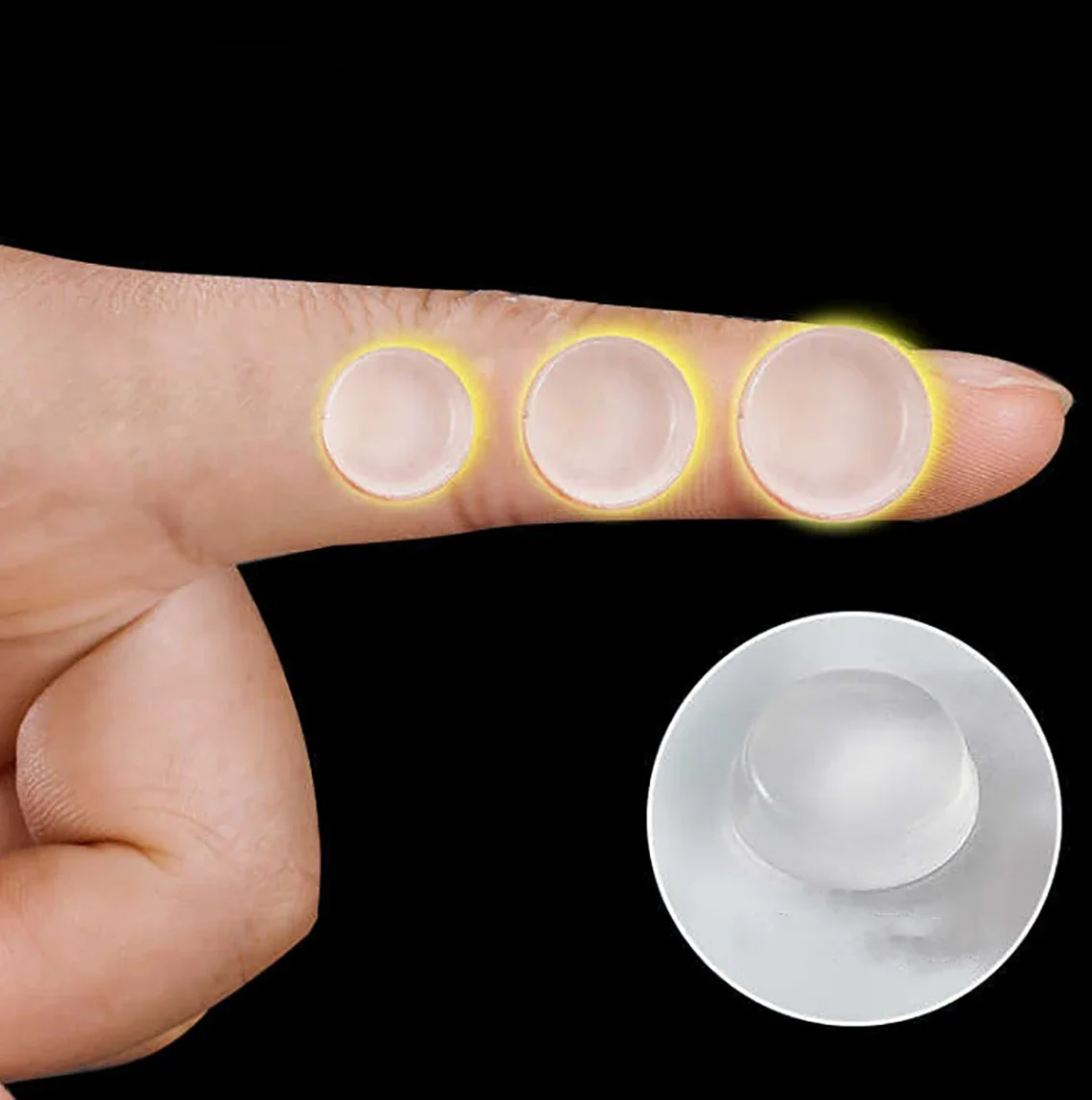 สติกเกอร์ซิลิโคนแบบมีกาวในตัว โปร่งใส ซิลิโคนเนื้อนุ่ม แผ่นกันลื่นสำหรับมือจับประตู ป้องกันการกระแทก