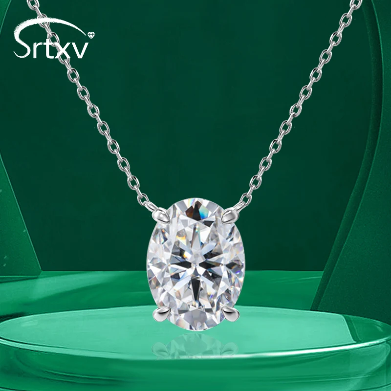 

Ожерелье с муассанитом овальной огранки 1-4 карата D цвета для женщин, стерлинговое серебро S925, свадебный бриллиант, кулон на шею, цепочка, подарки для вечеринки, ювелирные изделия