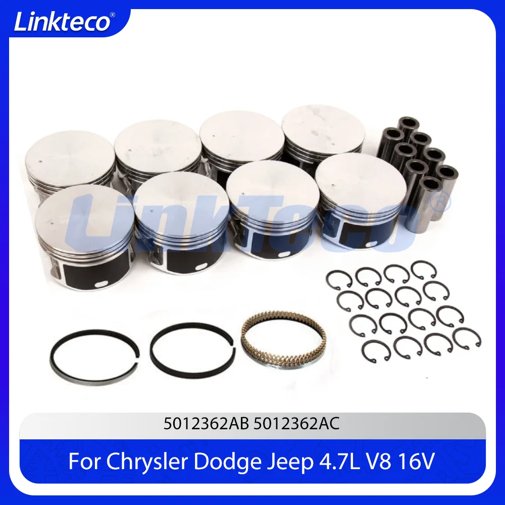 Conjunto de Anéis de Pistão do Motor para JEEP GRAND CHEROKEE 99-07 4.7 T L, DODGE RAM 1500, CHRYSLER, MITSUBISHI EKG EVA 4.7L 287c SOHC 5012362AB