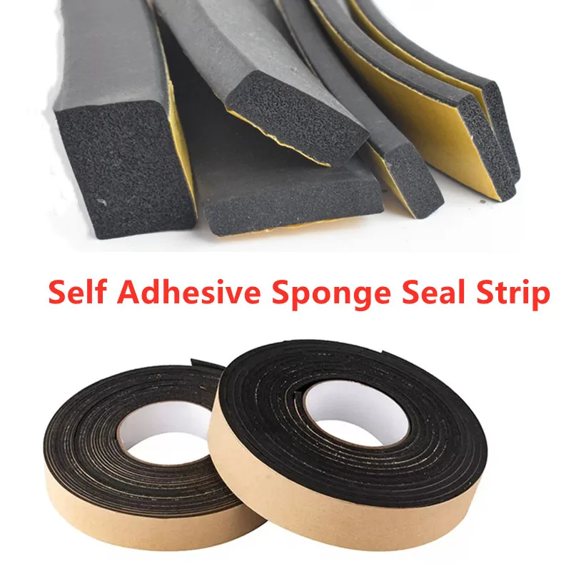 Rubber Self Adhesive Sponge Seal Strip EVA black Single sided seal strip Soundproof anti-collision foam tape Gasket stickers