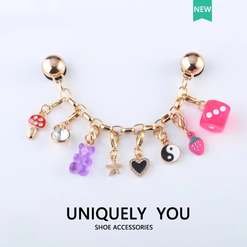 Shoe Metal charms Buckle Cute Gem Butterfly Necklace  Shoe Accessories Fashion Decorations for Cross Shoes