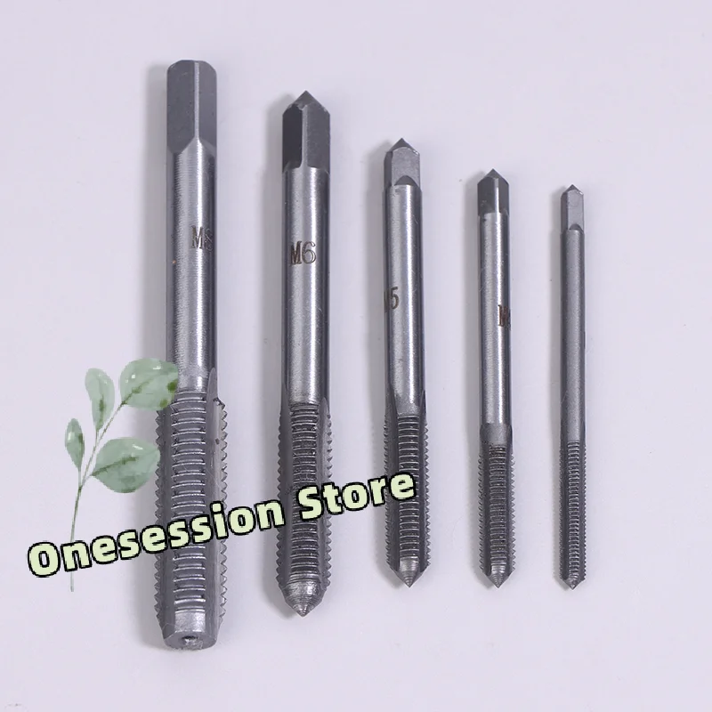 

5Pcs Metric Thread Tap Set M3-M8 Bearing Steel Spiral Straight Fluted Taps Precision Threading Professional Hand Tool Kit