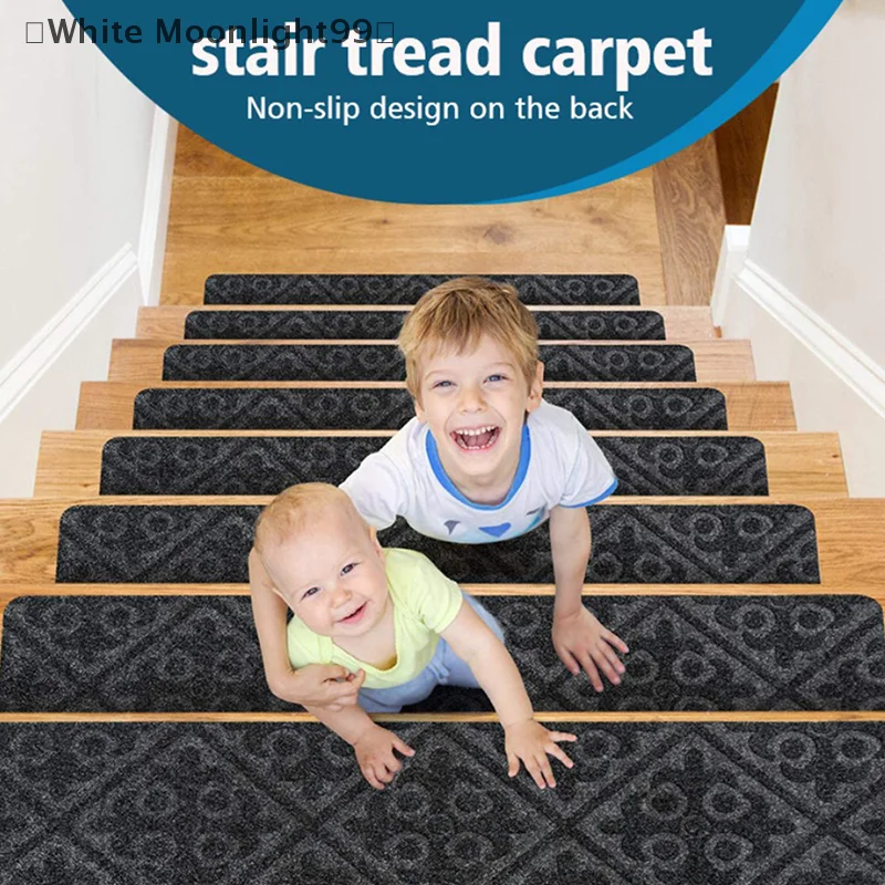 1PC Self-adhesive Stair Mat Washable Reusable Stair Floor Protection Pad Resistant Home Decor Safety Non-Slip Staircase Step Mat