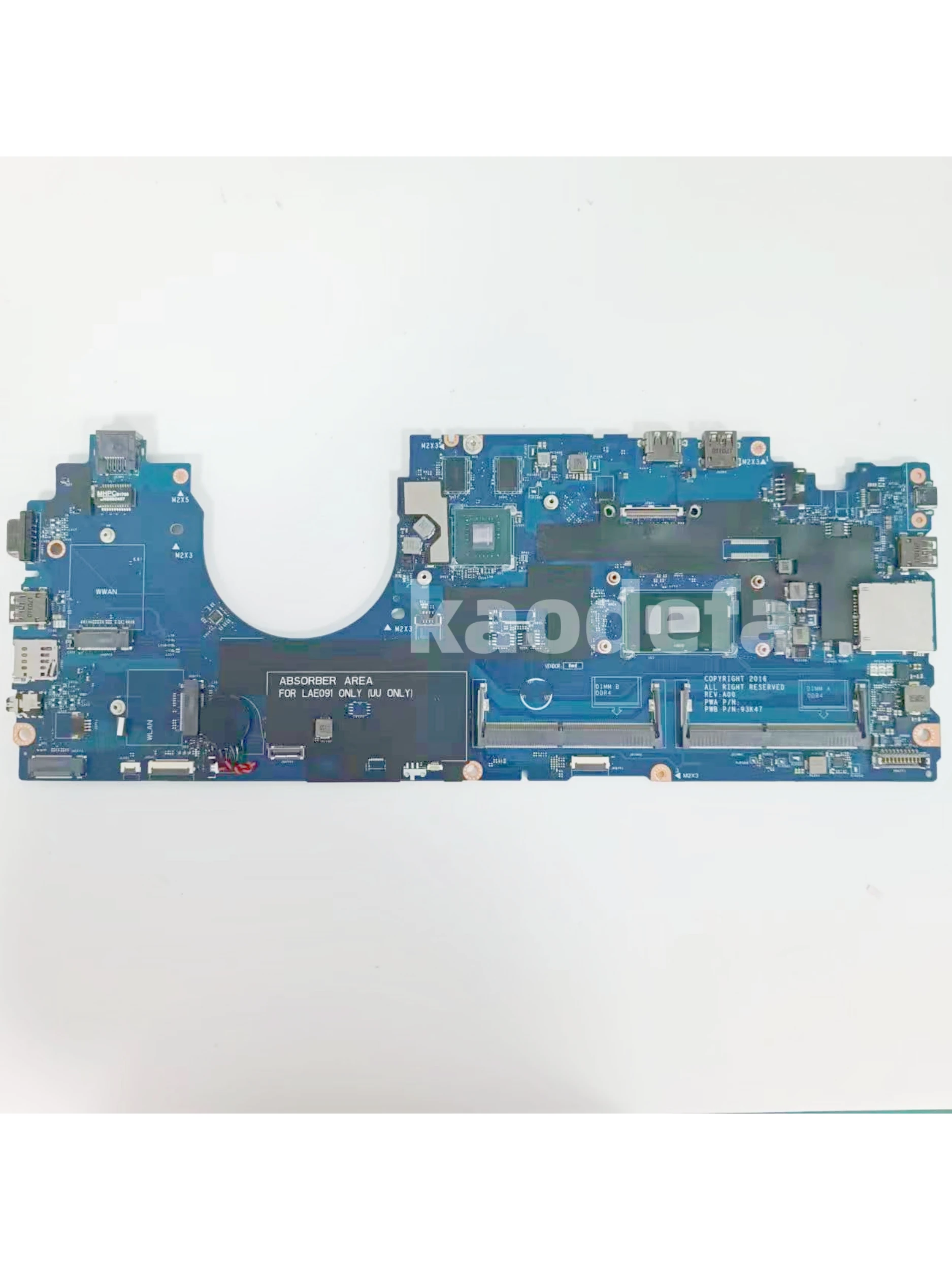 Imagem -03 - Laptop Motherboard para Dell Latitude 5580 Cpu I77600u Sr33z Gpu N16s-gmr-s-a2 2g Cn07w357 Ddr4 100 Teste ok La-e092p