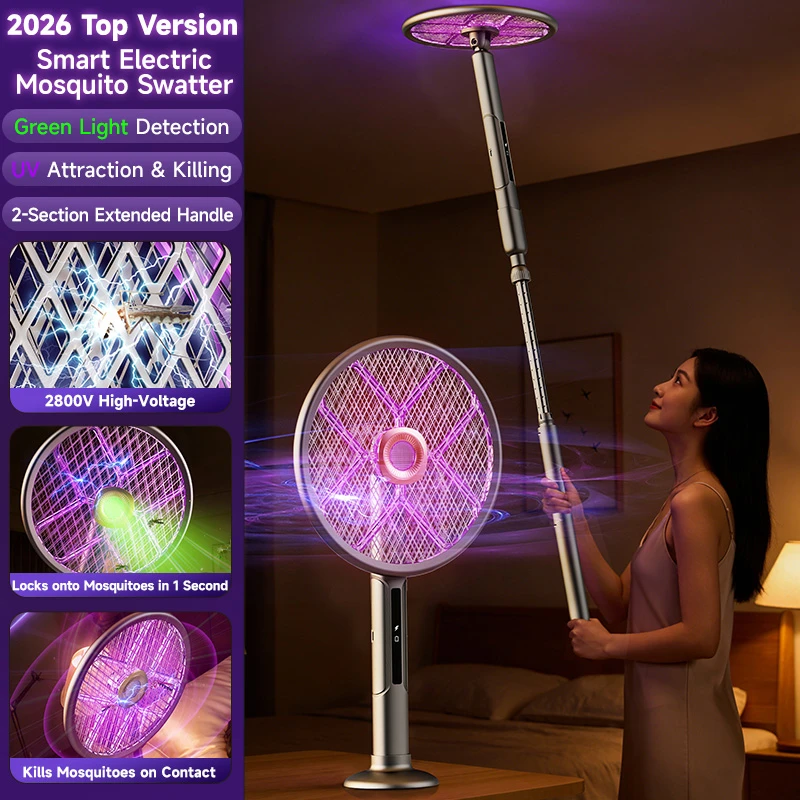 Lenovo 2-in-1 Mosquito Killer Is A Retractable Rechargeable Household Mosquito Swatter With A Rotating Electric Mosquito Swatter