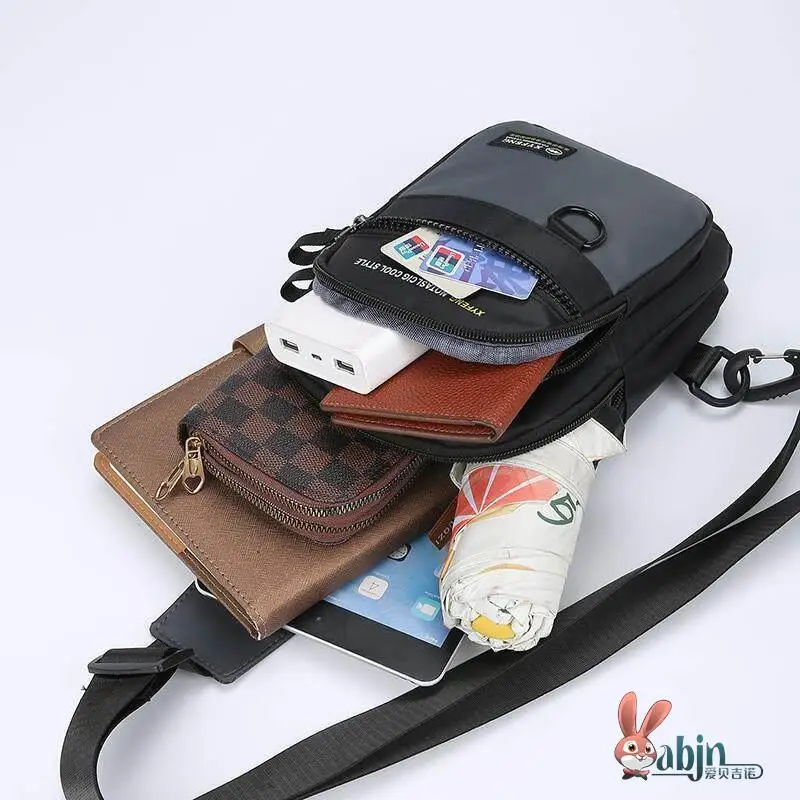 Korean Style Large Capacity Men's Chest Bag New Oxford Cloth Waterproof Single Shoulder Slant Cross Bag Multi-Function Casual...