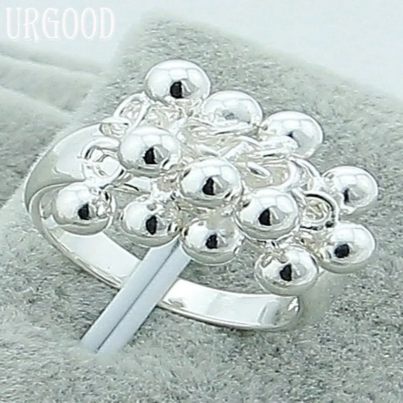 

925 Sterling Silver Grape Beads Ring For Women Man Party Engagement Wedding Romantic Fashion Jewelry Gift