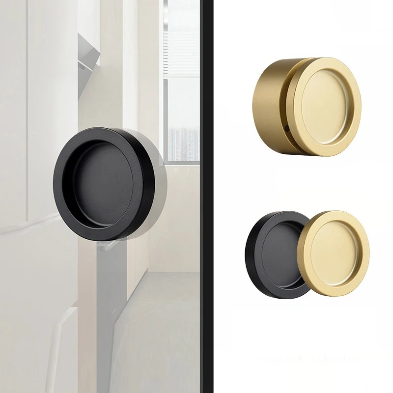

1PCS No Drilling Paste Round Extremely Narrow Glass Sliding Door Small Handle Balcony Shower Room Sliding Door Handle Hardware