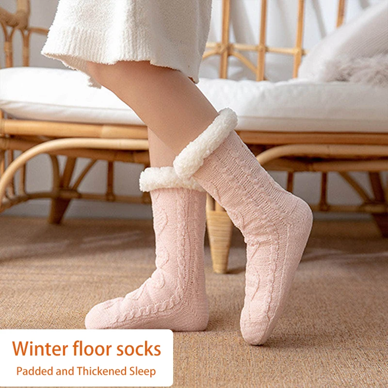 

Women Thermal Fleece Sockings Winter Warm Non-slip Home Floor Socks Fluffy Thicken Sleeping Sockings Women Autumn Underwear