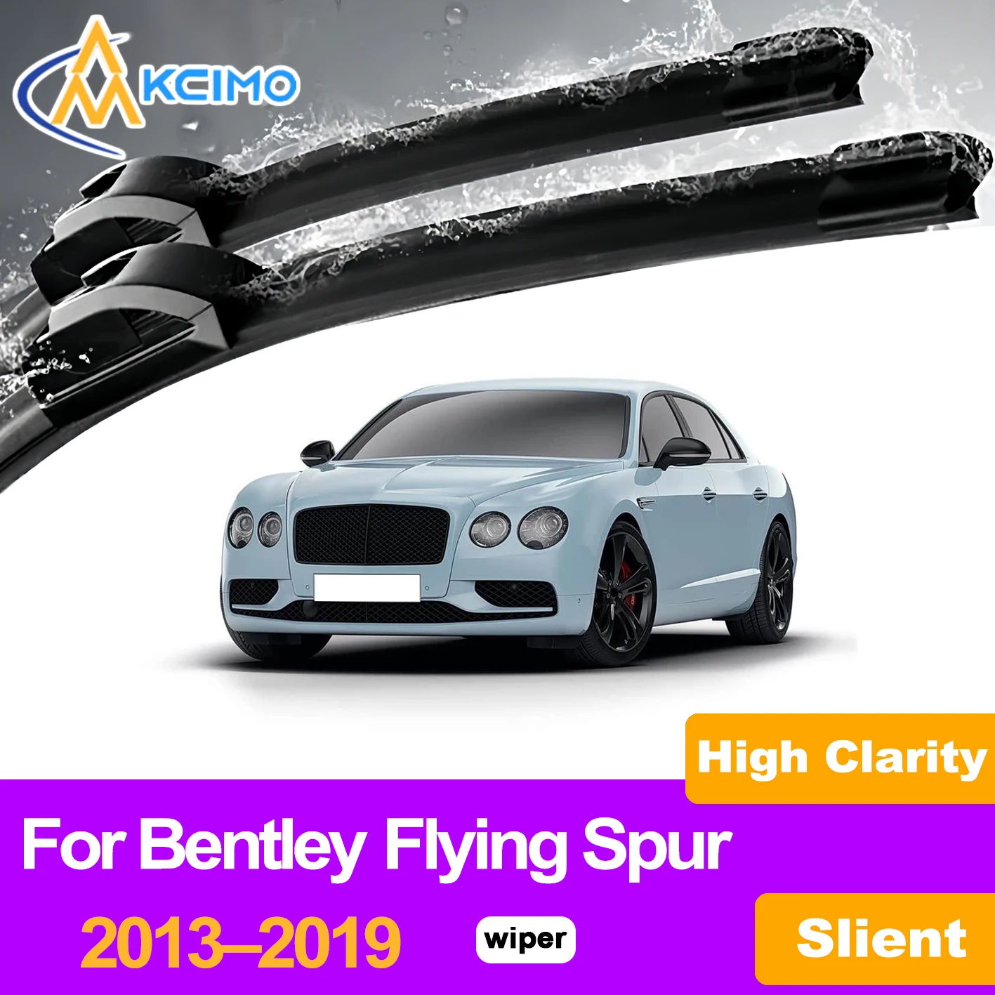 

KCIMO 2PCS Front Windshield Wiper Blades For Bentley Flying Spur 2013–2019, Silent Noiseless Smear-Free All Weather Durable
