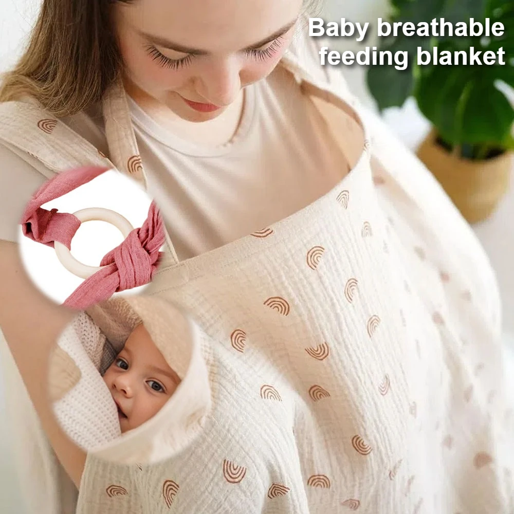 

Одеяло из чистого хлопка для кормления ребенка, шаль для кормления с защитой от света, когда выездить, регулируемые лямки, чтобы покрыть полотенце