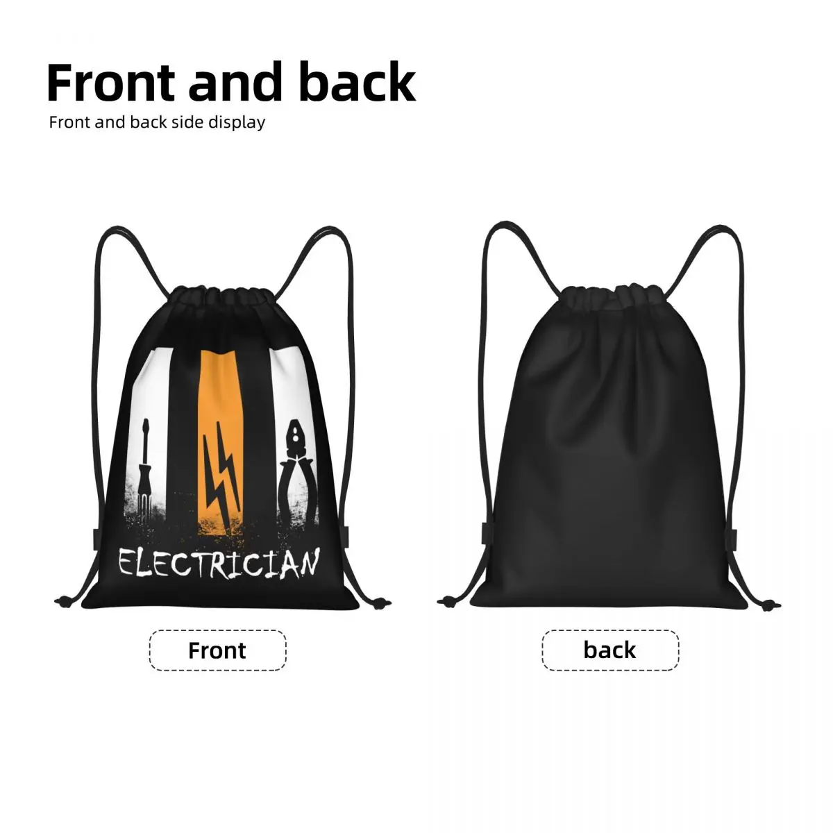 Custom Proud Electrician Drawstring Bag Men Women Lightweight Lineman Electrical Engineer Gift Sports Gym Storage Backpack