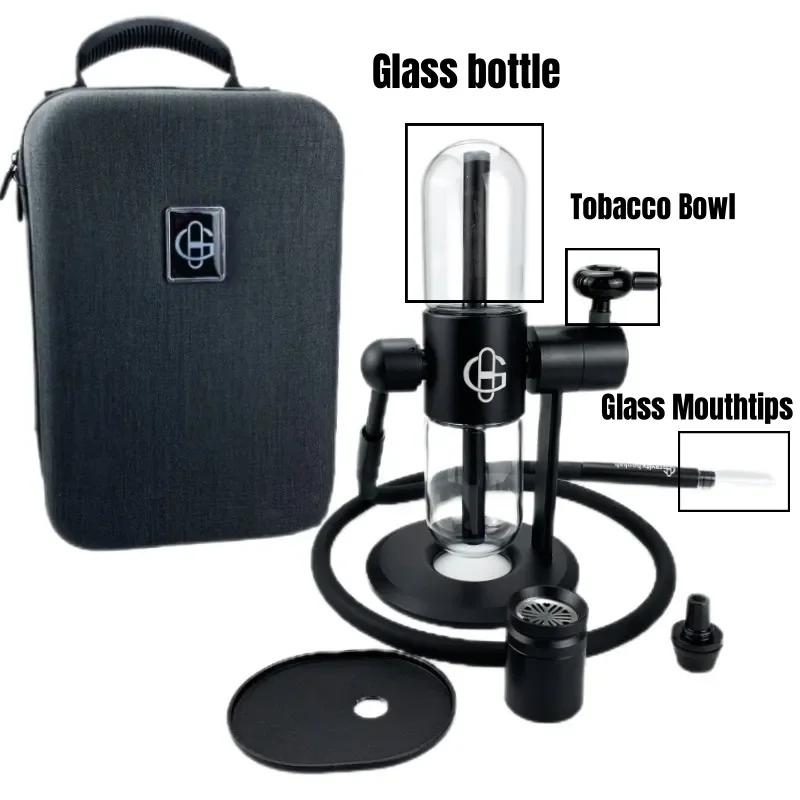 Kompact Gravity Hookah Accessories  High Borosilicate Heat-resistant 360° Rotation Glass Bottles Tobacco Bowl Glass Mouthtips